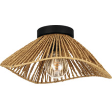 Lumină de plafon cu abajur din sfoară și sursă de lumină