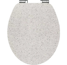 Capac WC din piatră artificială cu feronerie din oțel inoxidabil