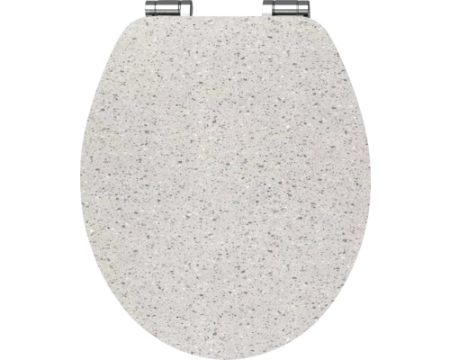 Capac WC din piatră artificială cu feronerie din oțel inoxidabil