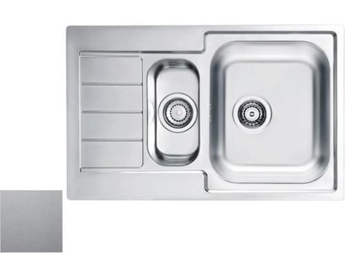 Chiuvetă din oțel inoxidabil cu picurător și două cuve