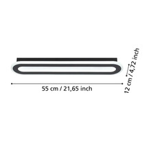 Dimensiunile unei plafoniere LED: 55 cm lungime și 12 cm lățime