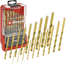 Set de burghie pentru metal Einhell Logo de diferite dimensiuni în cutie de plastic roșie