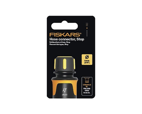 Fiskars Conector furtun cu funcție de oprire, diametru 9 mm