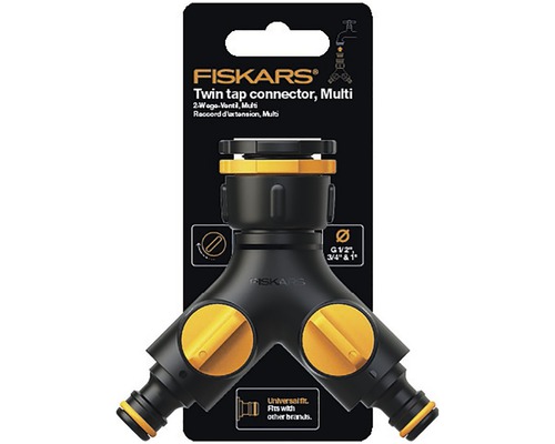 Conector dublu pentru robinet Fiskars pentru grădină