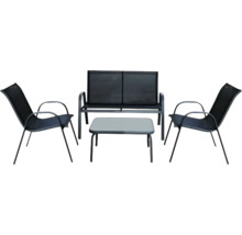 Set de mobilier de grădină cu două scaune, o bancă și o masă