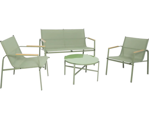 Set mobilier grădină/terasă 4 piese 4 locuri verde