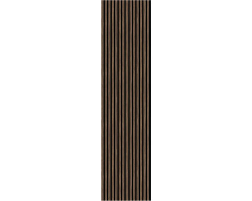Panou riflaj acustic MDF 19x572x2670 mm nuc Panou din lemn cu structură de șipci pentru designul pereților