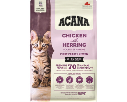 Hrană uscată pentru pisici ACANA Kitten First Feast cu pui și hering fără gluten și lactoză 1,8 kg