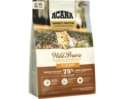 Hrană pentru pisici Acana Wild Prairie cu pui, curcan și pește de apă dulce pentru toate etapele de viață