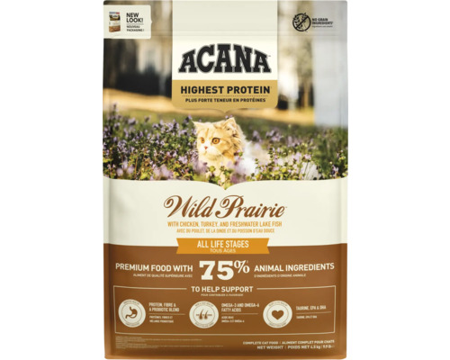 Hrană uscată pentru pisici ACANA Wild Prairie cu pasăre curte și pește sălbatic fără cereale 4,5 kg