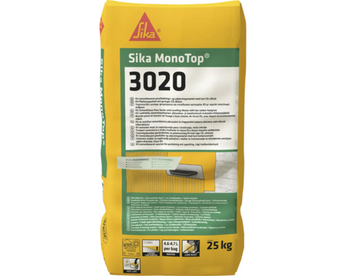 Mortar pentru reparații structurale Sika Monotop 3020 25 kg Sac de mortar de ciment Sika MonoTop 3020 cu amprentă redusă de carbon, 25 kg