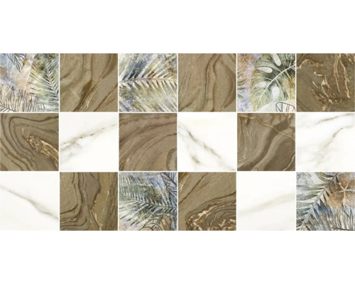 Model de gresie cu motive de marmură, piatră și plante