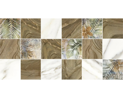 Model de gresie cu modele de frunze și marmură