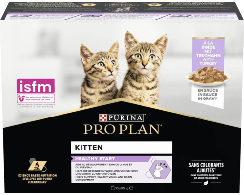 Purina Pro Plan Kitten Healthy Start hrană pentru pisoi cu curcan, 10 x 85 grame