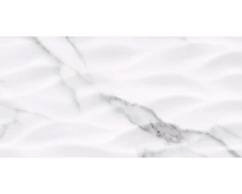 Faianță albă cu aspect de marmură și structură ondulată