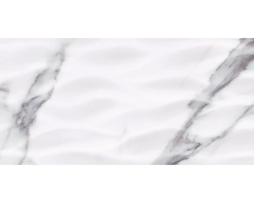 Placă ceramică cu aspect de marmură și structură ondulată