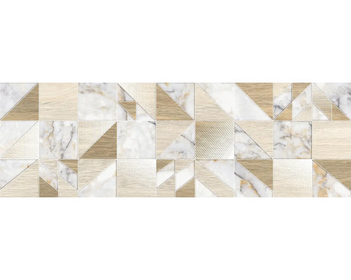 Placă pătrată cu design de marmură, lemn și linii