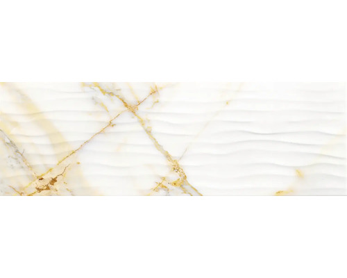 Placă ceramică cu aspect de marmură și structură ondulată