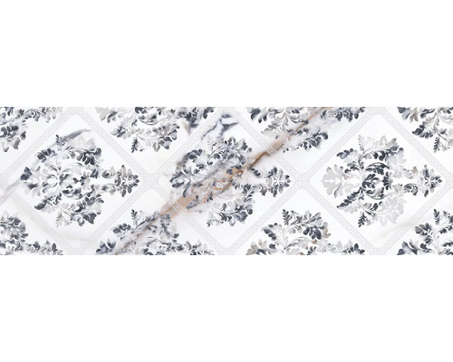 Faianță decorativă rectificată Monet Floral 24,4x74,4 cm Panou decorativ cu model floral și structură de marmură