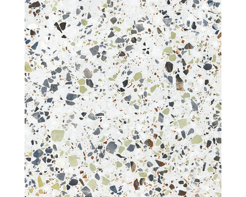 Placă de terrazzo cu incrustații de piatră neregulate, multicolore