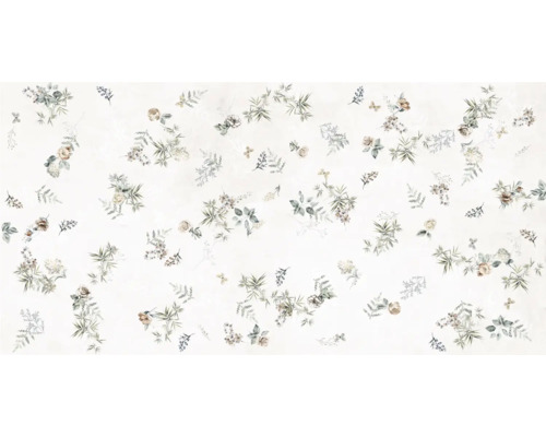 Faianță decorativă rectificată Cemento Perla 60x120 cm Tapetă cu model floral