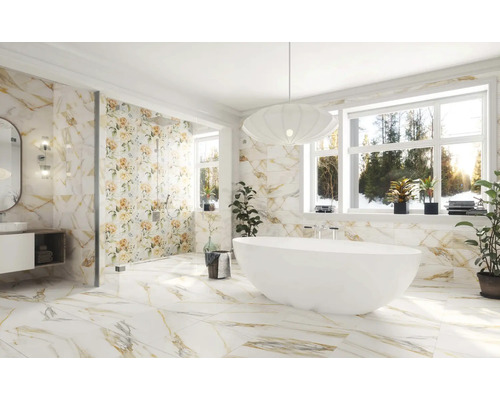 Gresie exterior / interior porțelanată glazurată rectificată Excelsis alb 60x120 cm Gresie exterior / interior porțelanată glazurată rectificată Excelsis alb 60x120 cm