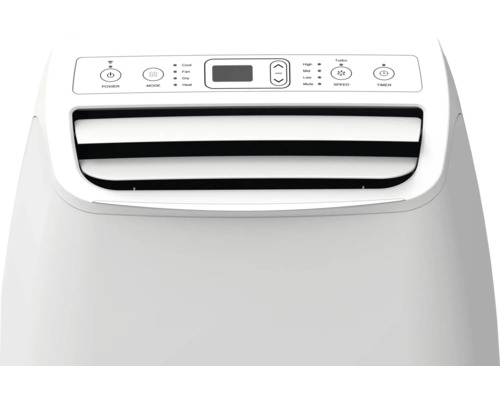 Aparat de aer condiționat mobil cu diverse funcții, cum ar fi răcire, ventilare, uscare și încălzire.