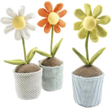 Flori decorative din material textil în ghivece