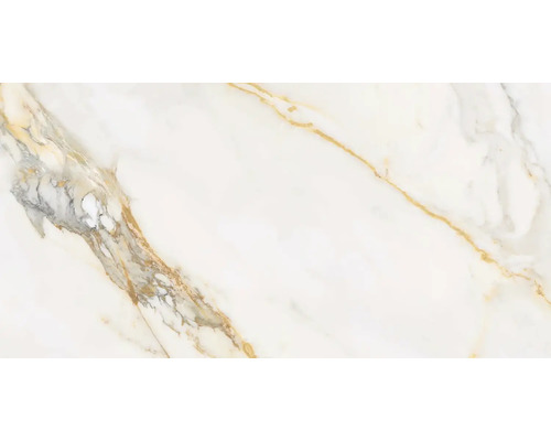 Model de faianță cu aspect de marmură și accente aurii