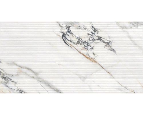 Placă decorativă cu aspect de marmură și relief liniar