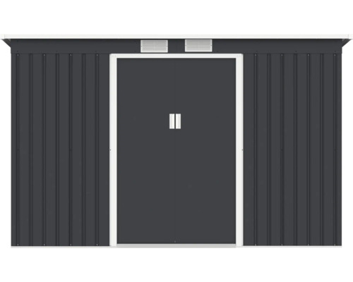 Magazie metalică de grădină cu ușă și grile de ventilație