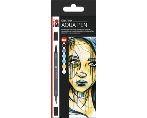 Set Marabu Graphix Aqua Pen cu șase bucăți