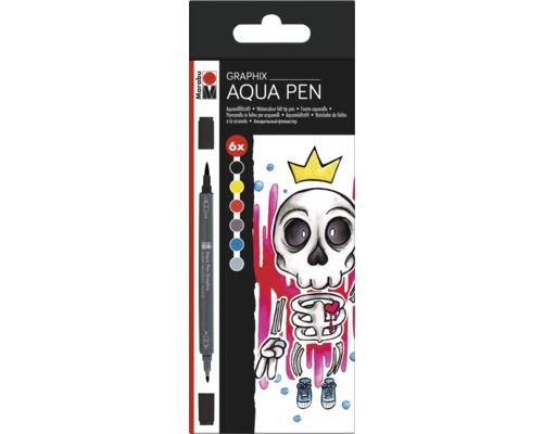 Marabu Graphix Aqua Pen Carioci acuarela set de 6 bucăți