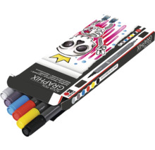 Set Marabu Aqua Pen Graphix cu carioci acuarelă într-un ambalaj cu design de craniu