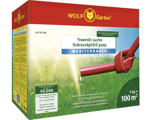 Semințe gazon zone uscate Wolf 3 kg 100 m² Semințe de gazon Wolf Garten pentru gazon uscat, pachet.