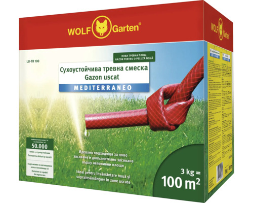 Wolf Garten Gazon rezistent la secetă Mediterraneo, pachet de 3 kg