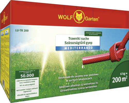 Semințe gazon zone uscate Wolf 6 kg 200 m² Pachet de semințe de gazon Wolf Garten pentru locații uscate