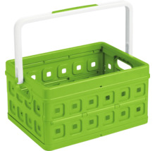 Coș pliabil verde cu mâner alb