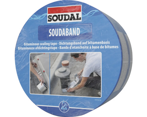 Bandă etanșare autoadezivă SOUDAL Soudalband 10 cm 10 m RAL 8017 Rola bandă bituminoasă de etanșare Soudal Soudaband