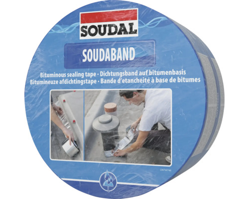 Bandă etanșare autoadezivă SOUDAL Soudalband 30 cm 10 m RAL 8017 Soudal Soudaband bandă bituminoasă de etanșare rolă