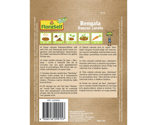 Pachet de semințe de morcovi Bengala Daucus carota