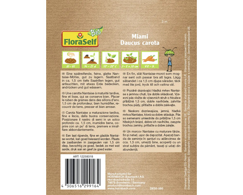 Pliculeț cu semințe de morcovi Floraself Miami Daucus carota