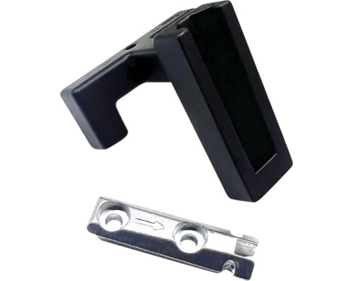 Mâner de fereastră cu placă metalică pentru montaj