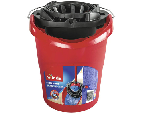 Găleată roșie Vileda Supermocio Torsion Power cu storcător