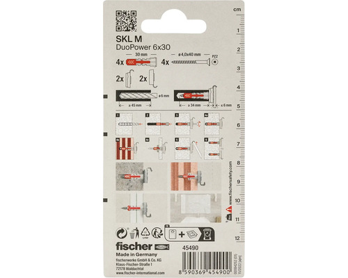 Dibluri Fischer DuoPower 6x30 cu șuruburi