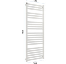 Calorifer pentru prosoape cu dimensiunile 1225 x 535 x 500 milimetri.