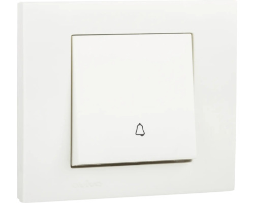 Buton sonerie alb cu simbol clopoțel