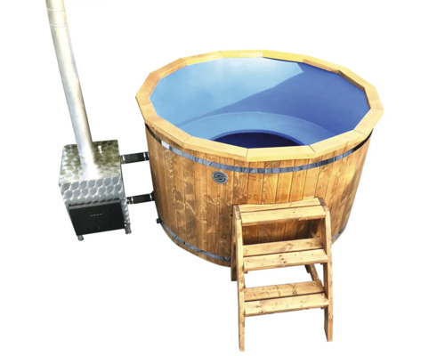 Ciubăr cu lemne cu scară și sobă din inox