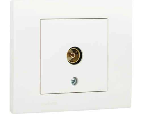 Priză TV de trecere Ovivo Grano, alb Conector alb de antenă pentru interior