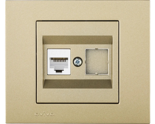 Cutie dublă de date cu o priză RJ45 și un capac pentru montare încastrată